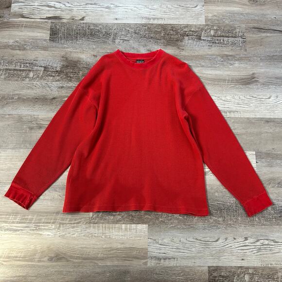 Vintage Sun Wear Red Thermal Long Sleeve Shirt 2XL | Waffle Knit Heavyweight - Picture 1 of 7